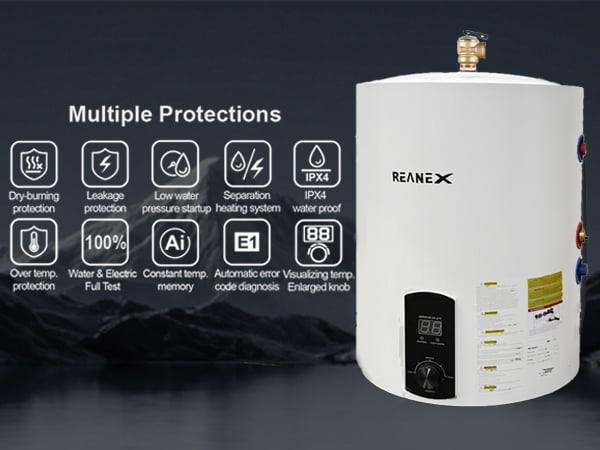 2000W Electric Hot 10 gallon Water Heater Storage, RV TR Endless Trailer Indoor Waterproof Shower Water Heater Compact Point-of-Use, Bathroom Shower (40L) plug in 120v