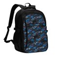 thumbnail image 1 of Balery Blue Sports Car Mochila con carga USB para hombre y mujer - Mochila impermeable y antirrobo para laptop con puerto USB para viajes, trabajo, 1 of 7