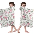 thumbnail image 4 of Pioneer Flower Floral Print Pattern Hooded Bath Towel，50"x30" for Ages 3 To 12 Kids, Quick Dry Lightweight Soft Microfiber Hood Beach Towel Cover Up for Kids, 4 of 7