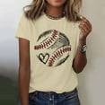 thumbnail image 2 of TODOZO Hot Sale!! Baseball Shirts for Women Baseball Mom Tshirt Baseball Graphic Tee Game Day Gifts Funny Short Sleeve Tops Beige L, 2 of 5