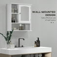 thumbnail image 4 of kleankin Wall Mounted Bathroom Mirror Cabinet with Door Adjustable Shelf, 4 of 10