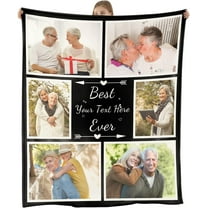 Custom Blanket With Photo Personalized Throw Blanket Customized Picture Blanket For Baby Mother Father Adult Friends Lovers Dog Pets Personalized Gift Flannel Blanket Birthday Christmas,10 Photos