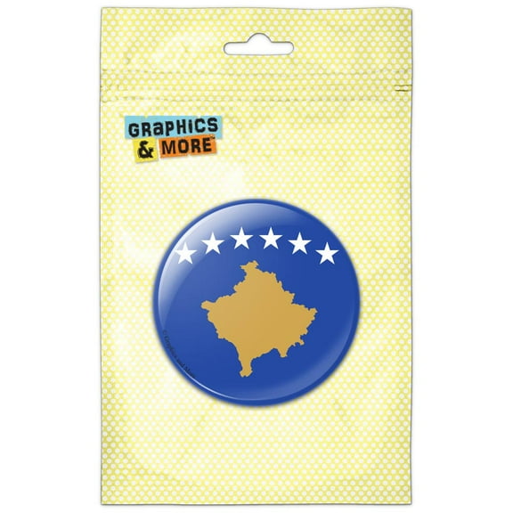 Kosovo National Country Flag Pinback Button Pin Badge