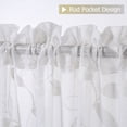 thumbnail image 5 of Haperlare Sheer Kitchen Curtain with Elegant Floral Embroidery Light Filtering Cafe Curtain for Small Window, White, 26"W x 30"L Set of 2, 5 of 6