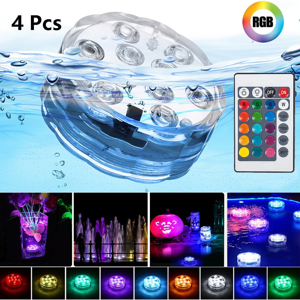 60 White led SUBMERSIBLE Waterproof Wedding Decor Fountain Pond Batteries Light 