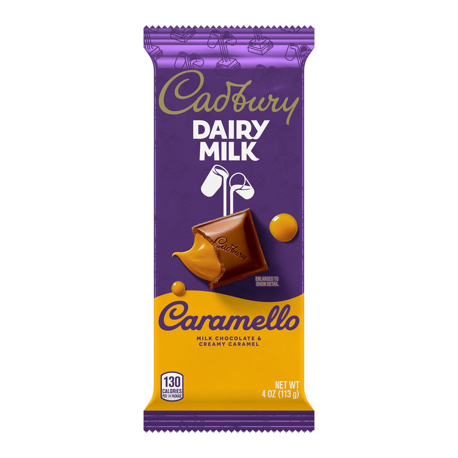 CADBURY, CARAMELLO Milk Chocolate and Creamy Caramel Candy, 4 oz, Bar