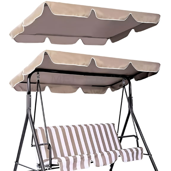 XIBUFE 2026 New Porch Swing Canopy,Replacement Waterproof Swing Top Cover,3 Seater Garden Swing Seat Canopy Cover,Durable Outdoor Sun Shade Patio Swing Canopy Awning