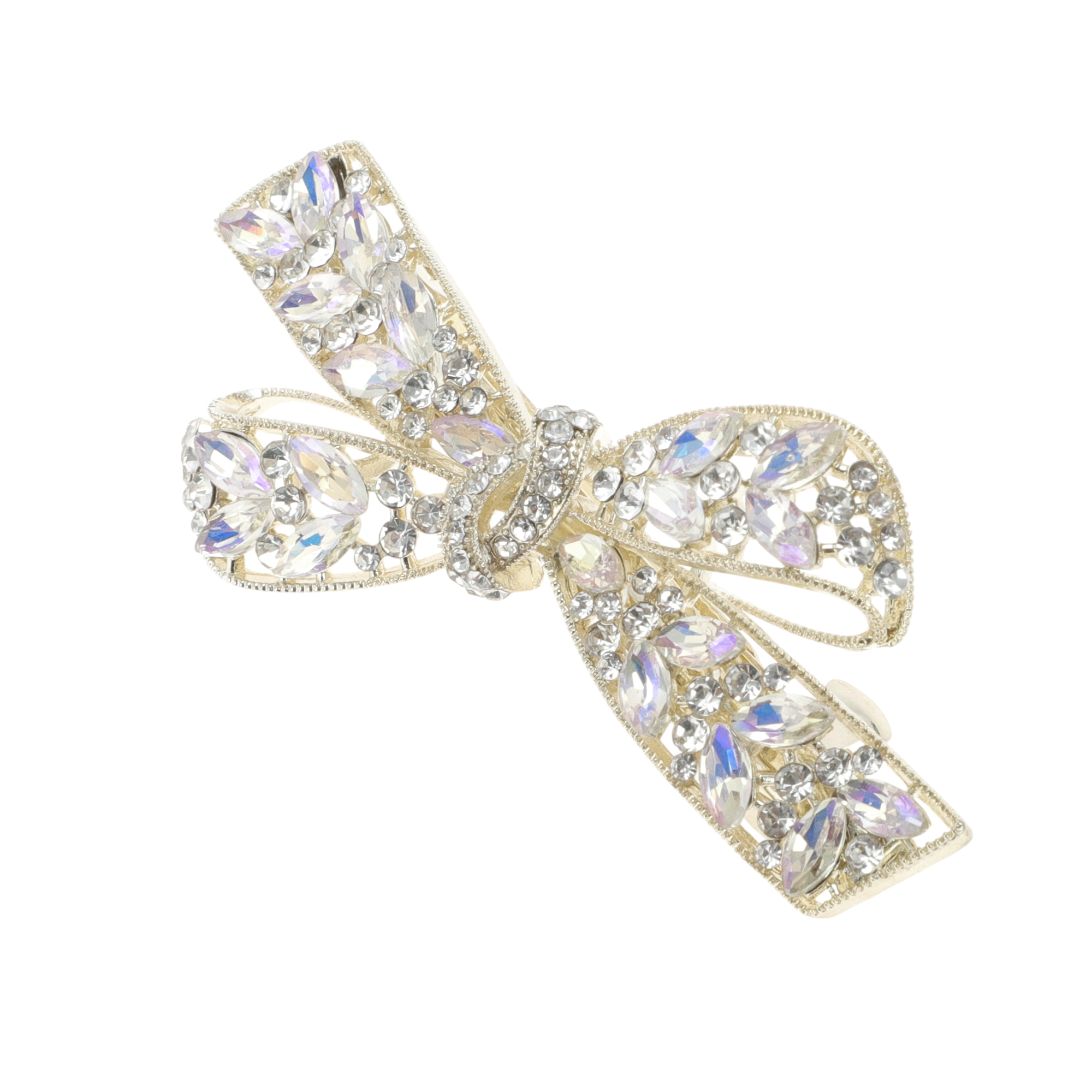 Unique Bargains Exquisite Butterfly Rhinestones French Barrette Hair Clips Purple 1 Pc