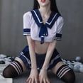 thumbnail image 4 of Lencería erótica Babydoll disfraz de rol para mujer, disfraz Sexy de enfermera, uniforme de estudiante, disfraz de sirvienta erótica, minivestido de falda, 4 of 4