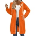 thumbnail image 4 of UngA Womens Long Hoodies Zip Up Plus Size Long Tunic Sweatshirt Casual Long Sleeve Jackets with Pockets Hoodies Women (Orange,M), 4 of 7