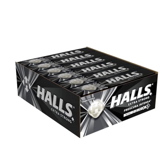 HALLS Cough Drops Intense Cool Extra Strong - 12 Pack
