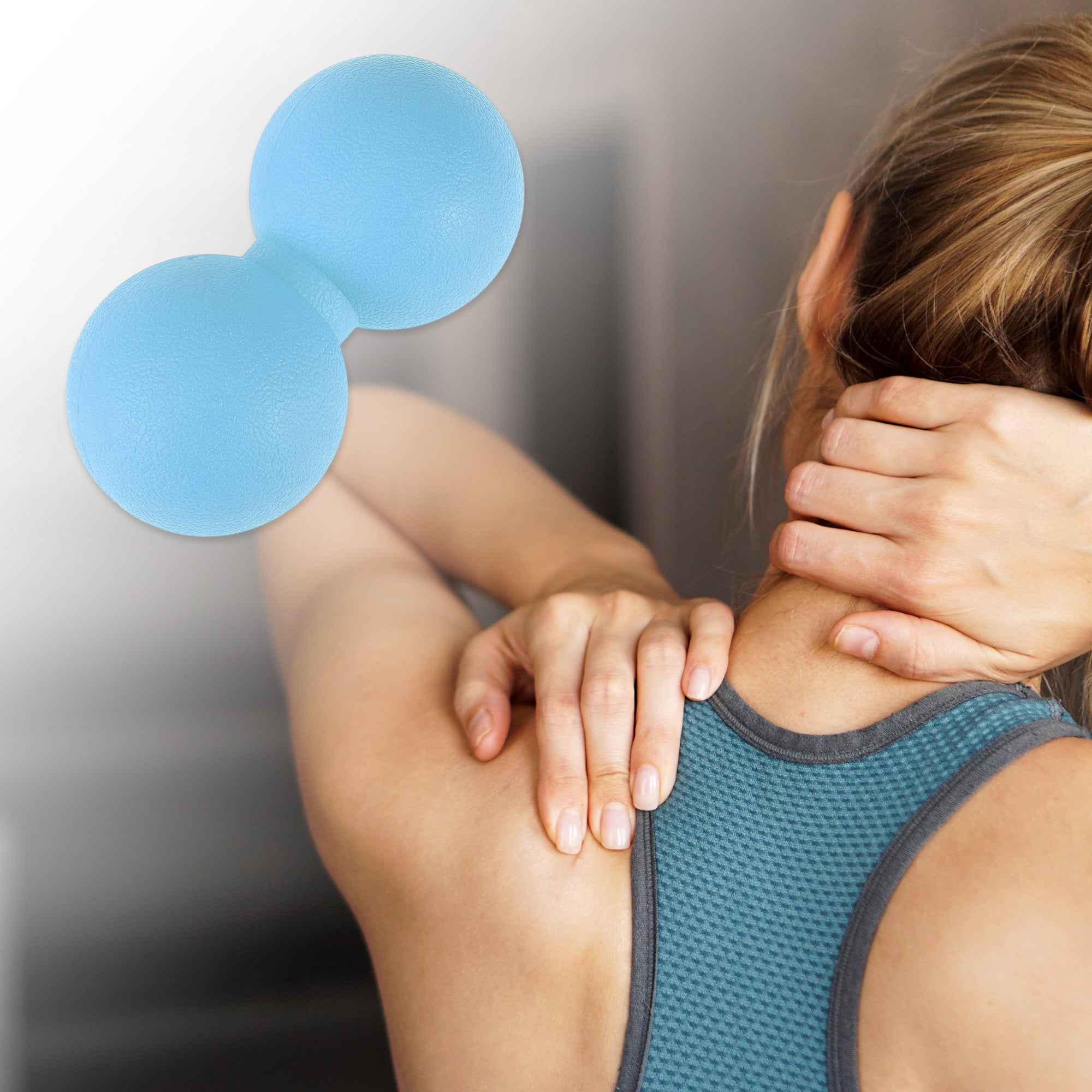 Unique Bargains Massage Ball Massager 4.76x2.56x2.56 1 Pc Macaron Blue