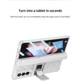 thumbnail image 2 of for Samsung Galaxy Z Fold 3 5G Case Kickstand Slide s Pen Slot with Glass Screen Protector Film Magnetic Hinge Protection Armor Bracket fold3 Cover for Galaxy Fold 3 Phone Case (Silver,Z Fold 3), 2 of 12