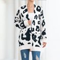 thumbnail image 2 of Sweaters for women Women's Long Sleeves Open Front Leopard Print Knitted Sweater Cardigan Coat Outwear christmas sweater women, 2 of 7