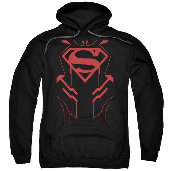 JLA Justice League Superboy Adult Pullover Hoodie Sweatshirt Black