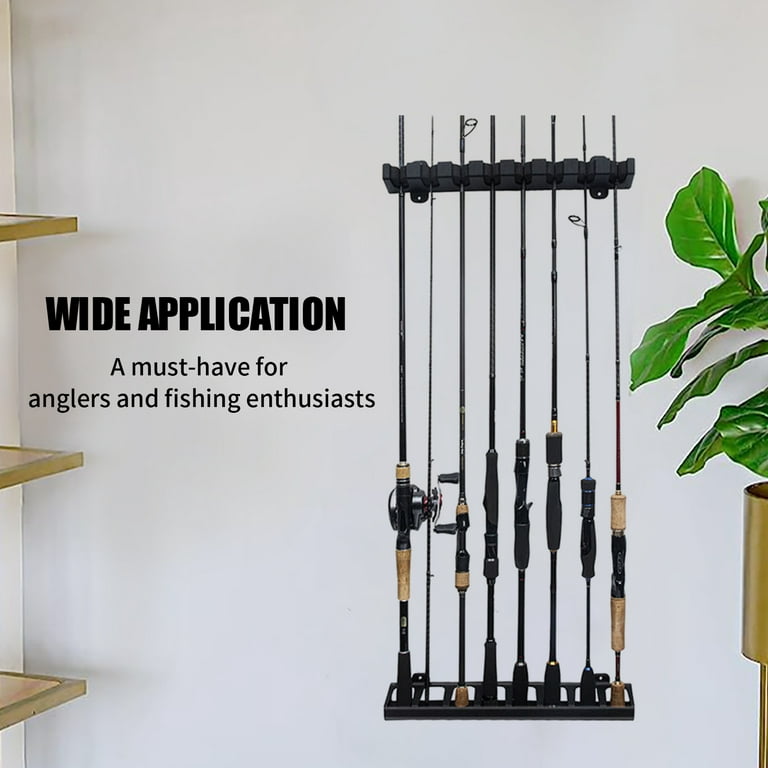 Fishing Rod Rack Portable Pole Stand Simple Installation Wall/Vertical  Mounted Fishing Pole Holder Indoor Outdoor Accessories