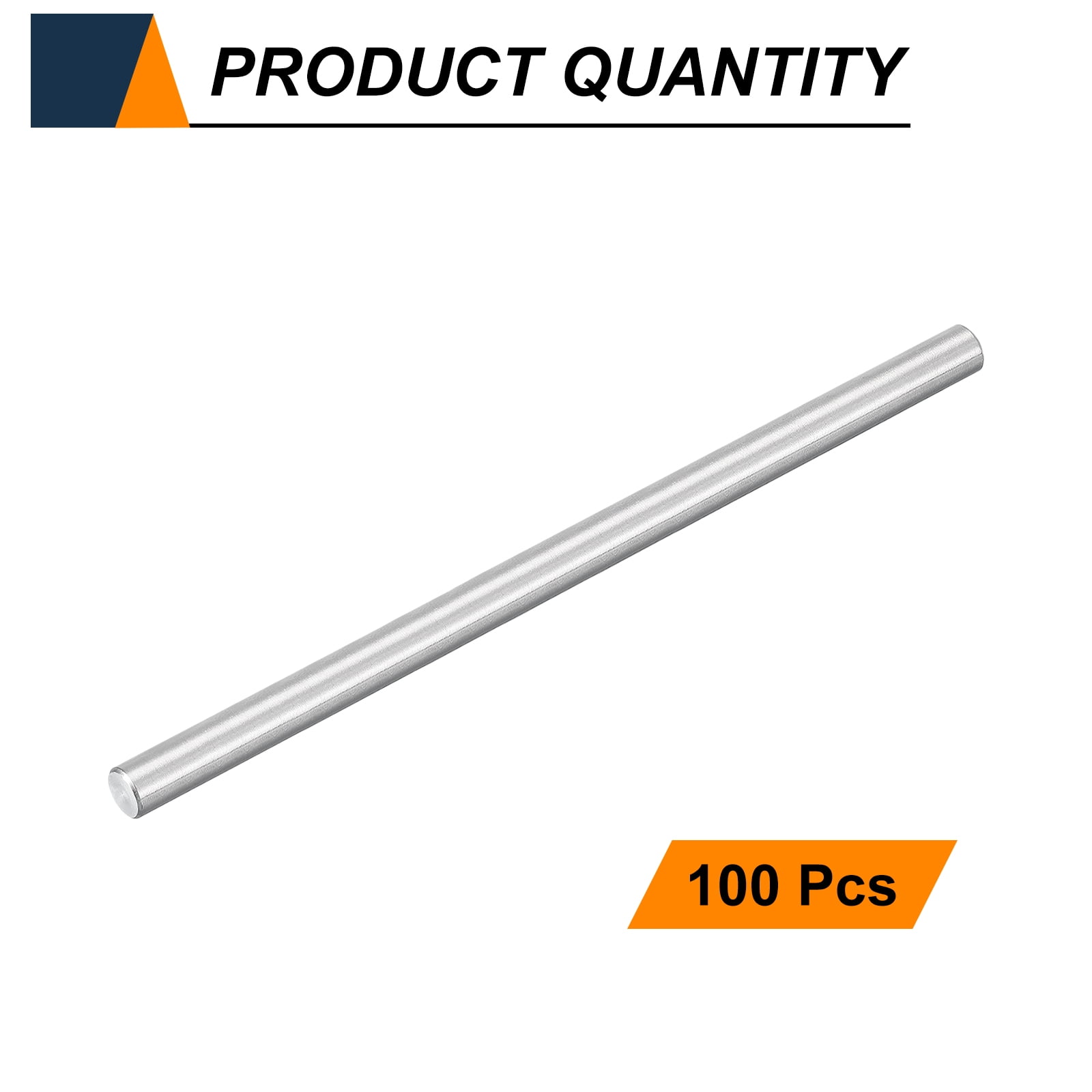 Uxcell 100pcs Dowel Pins M3(3mm) x 55mm 304 Stainless Steel Cylindrical Shelf Support Peg Pin Rod Fasten Elements for Metal Devices Wood Furniture DIY Installation, Silver