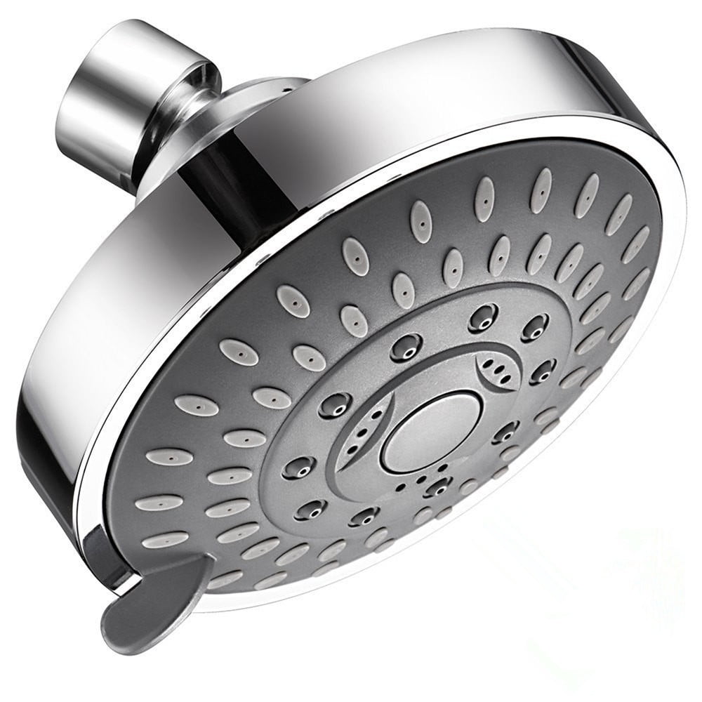 VXV High Pressure 6 Spray Setting Shower Head,4.7 Inch Anti-Clog Chrome Showerhead for Water Saving, Fixed Shower Head with Adjustable Metal Swivel Ball Joint,Easy Tool Free Installation in Bathroom 