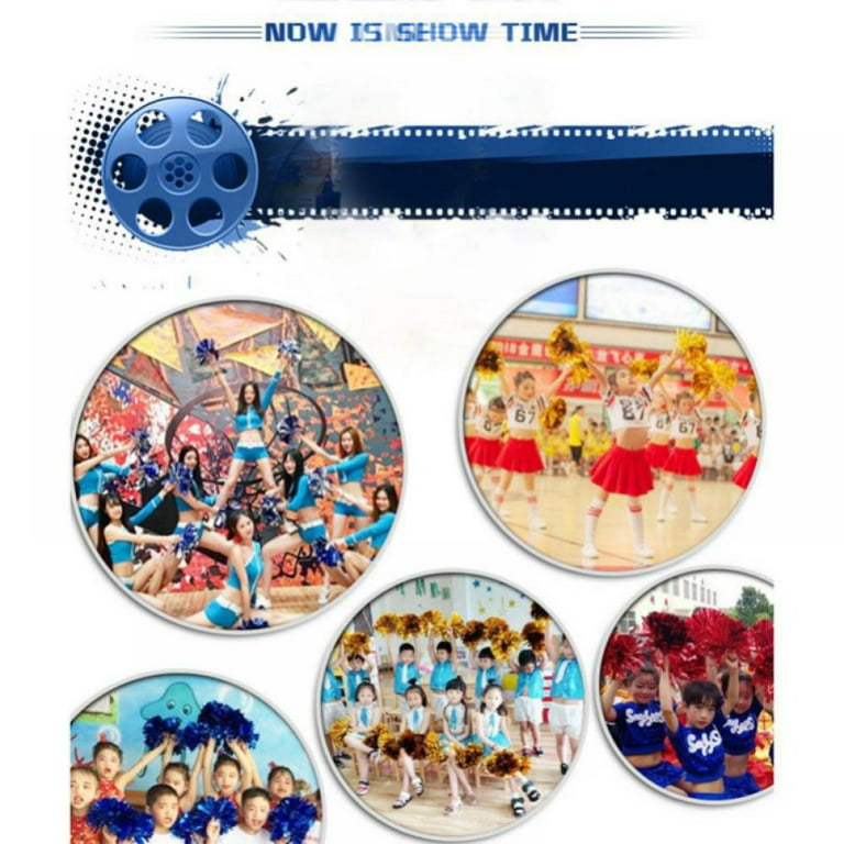 12pcs Cheerleading Pom Poms Compatible Kids, Feuille métallique & Anneau en  plastique Cheer Pom Poms Compatible Boy-h