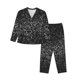 thumbnail image 1 of Balery Black And White Dotted Conjunto de Pijama con Estampado para Mujer, Conjunto de Dos Piezas con Manga Larga, Ropa de Dormir Suave con Bolsillos, Pijamas Cómodos-Medium, 1 of 7