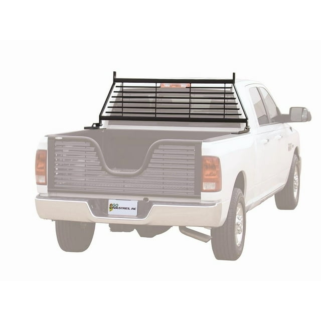 Go Industries Headache Rack 20755B Flat Iron; Louver; Powder Coated; Black; Steel