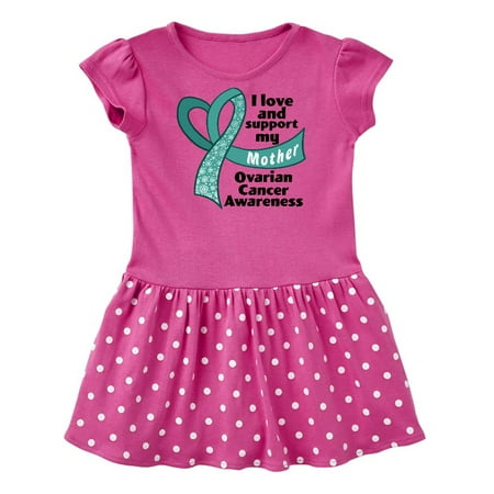 

Inktastic Ovarian Cancer Awareness I Love and Support My Mother Gift Baby Girl Dress