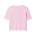 thumbnail image 7 of Zedker Casual Solid Color Women'S Crewneck Short Sleeve Cardigan Knitted Sweaters with Button,Comfy Ribbed Cuffs Tops for Fall,Pink,L, 7 of 7