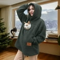 thumbnail image 2 of Pet Care Hoodie Long Sleeve Warm Fleece Fall Winter Pullover Sweatshirt with Dog Cat Pouch for Outdoor Walking, 2 of 9