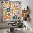 thumbnail image 5 of Vintage Boho Floral Kitchen Curtains 63 Inch Length, Yellow Pink Floral Bohemia Beige Tiers Curtains for Living Room Berdoom Bathroom, Light Filtering Drapes Window Treatment 2 Panels 42"Wx63"L, 5 of 8