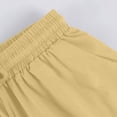 thumbnail image 4 of HKYNLAG Bermuda Shorts for Women High Waisted Drawstring Cotton Linen Casual Shorts Summer Knee Length Shorts with Pockets Yellow L, 4 of 7