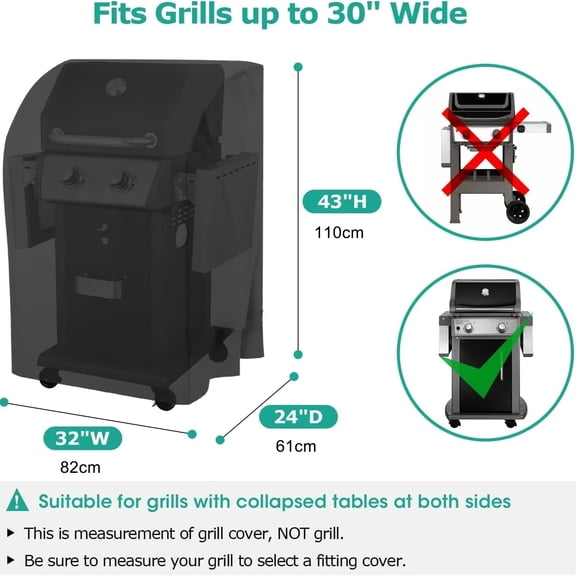 32 inch Small Gas Grill Cover for Outdoor BBQ Grill, Waterproof, Weather Resistant, UV & Fade Resistant
