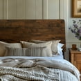 thumbnail image 3 of Acacia Serenity King Size Bed Frame, King Bed Frame with Headboard 800 lbs Capacity Natural Wood Bed All Mattress Support & No Box Spring Needed, Wood Slats Support Wood Bed Frame King, Walnut, 3 of 8