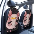 thumbnail image 3 of Naloa Cute Axolotl Sakura Blossoms 2Pcs Anti-Kick Back Seat Cover Kick Mat, Car Seat Protector with 3 Storage Pockets, 3 of 8