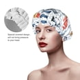 thumbnail image 4 of Kdxio Watercolor Nautical Print Shower Cap for Women,Elastic and Reusable,Double Waterproof Layers Bathing Hat, 4 of 9