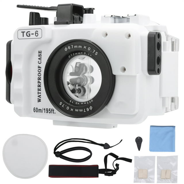 Ccdes 60M Camera Underwater Diving Case Kit & Cold Shoe 1/4in Screw For TG‑6