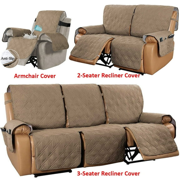 TOPCHANCES Recliner Cover, Waterproof Recliner Sofa Slipcover, Slip Proof Furniture Protector (Tan, Regular Armchair Cover)
