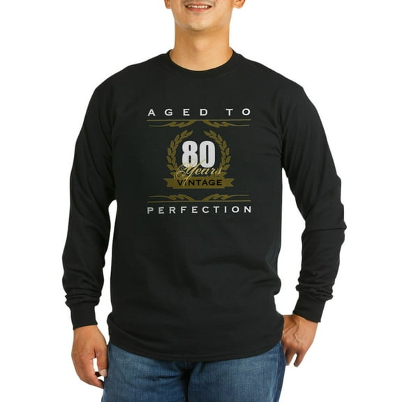 CafePress - Vintage 80Th Birthday Long Sleeve T Shirt - Long Sleeve Dark T-Shirt