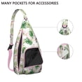 thumbnail image 2 of Hawaiian Print Sling Backpack - Colorful Monstera & Palm Leaf Design Crossbody Bag, Fashionable Multi-Functional Pack, 2 of 4