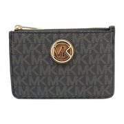 Michael Kors Fulton Small Top Zip Coinpouch With ID, Brown/Acorn