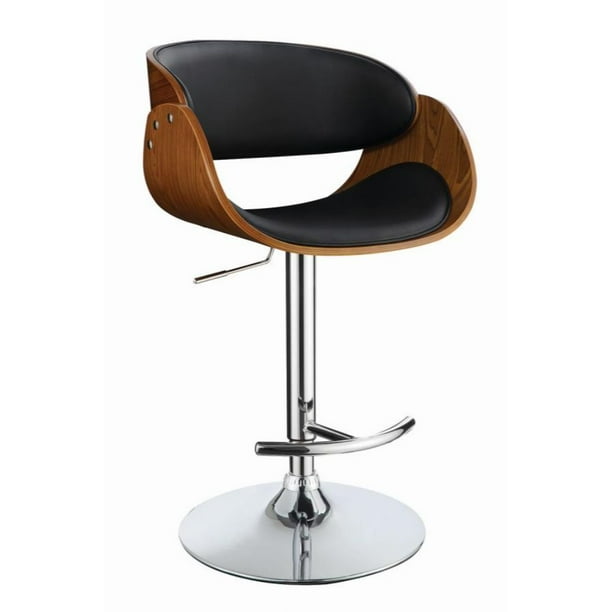 Simple Relax Adjustable Bar Stool With Twotone Seat and Chrome Base