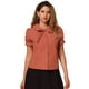 thumbnail image 1 of INSPIRAR CHIC Blusa de Mujer Vintage con Cuello Peter Pan y Corbata, Camisa Casual Linda de Algodón con Botones L Naranja Quemado, 1 of 5