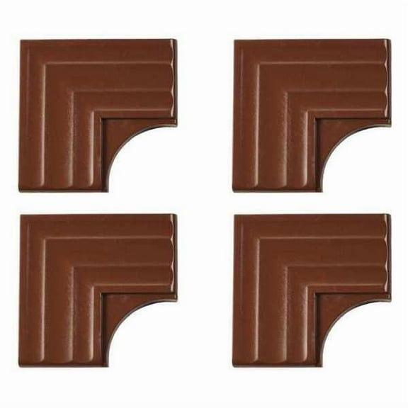 Mirredge Corner Plates, 3 in L, 3 in W, 1/4 in H, Wood Grain 63514