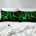thumbnail image 3 of Erosebridal Green Plaid Comforter Cover Twin,Futuristic Cubes Bedding Twin Size,Lightweight Reversible Comforter Cover Twin,Buffalo Decoration,3-Piece(No Comforter), 3 of 7
