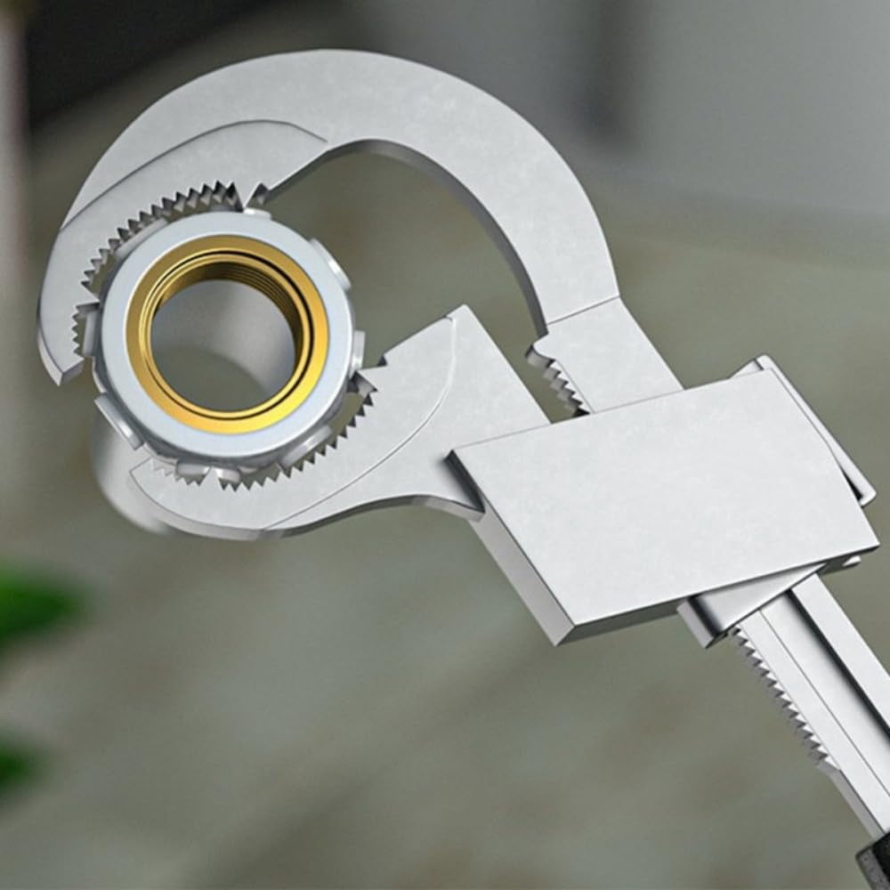 Universal Double Headed Bathroom Wrench With 3 Slotted Accessories 80mm Open-end Multi-functional Adjustable Wrench Hand Tool For Troubleshooting Faucets