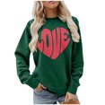 thumbnail image 5 of Jsaierl Sweatshirts de la Saint-Valentin pour Femmes Manches Longues Imprimé Cœur Pull Col Rond Chemises Décontractées Confortables, 5 of 5
