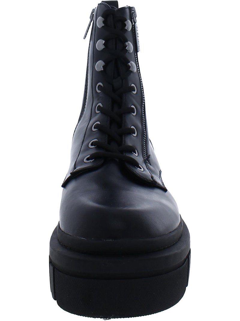 GUESS Womens Ferina Combat Boots, Faux Leather, Padded Insole