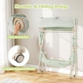 thumbnail image 3 of INFANS Baby Changing Table with Wheels, Portable Folding Diaper Station Nursery Organizer with Storage Basket, Hanging Rack, Adjustable Height, Safety Belt for Newborn Infant, 3 of 9