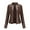 2-Dark Brown, variant on Women's Faux Leather Moto Biker Short Coat Jacket Casual Slim Soft Moto Biker Faux Leather Female Tops Coat Basic Streetwear Autumn Winter