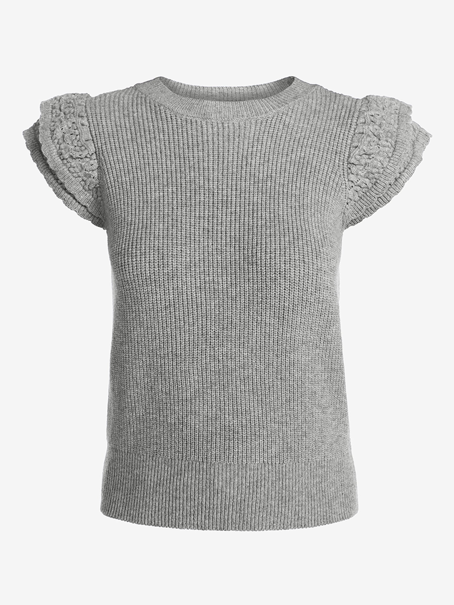 Scenario Women's Sweater with Flutter Sleeves, Lightweight, Sizes XS-XXXL