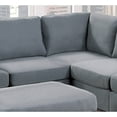 thumbnail image 4 of Miekor Furniture Modular Sectional 6pc Set Living Room Furniture L-Sectional Grey Linen Like Fabric 2x Corner Wedge 2x Armless Chairs and 2x Ottomans W5U335, 4 of 9